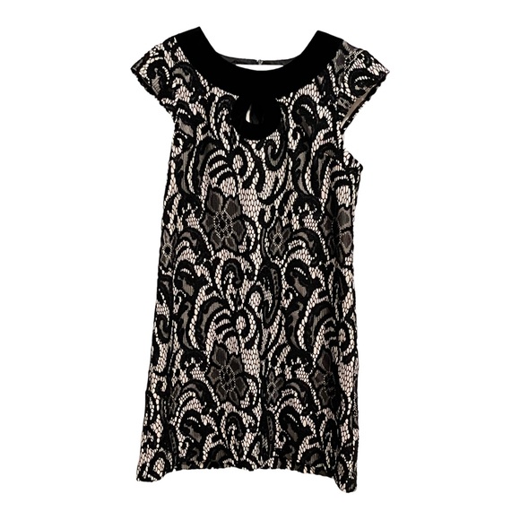 KC Parker Dresses Kc Parker Girl Black And Cream Lace Shift Dress